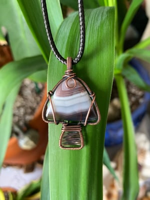 Banded Agate Mushroom Pendant