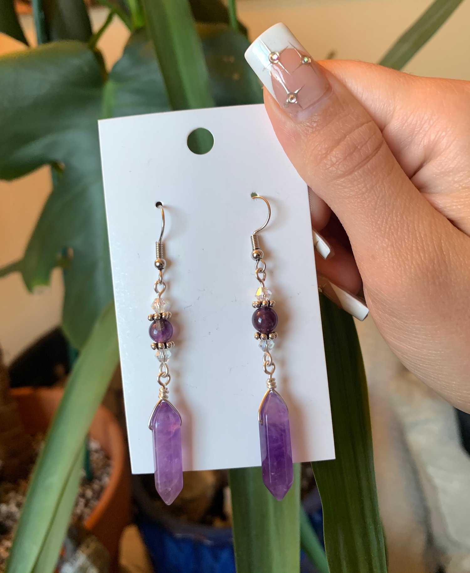 Amethyst Point Earrings