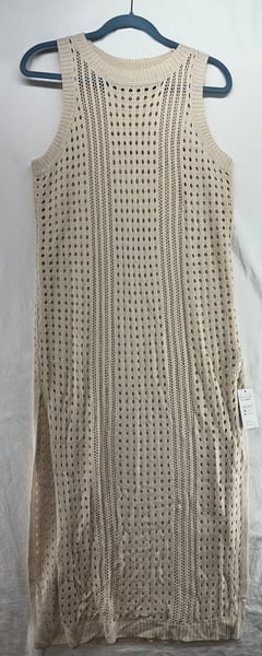 Image of Cupshe Bodycon Maxi Swimsuit Crochet Cover Up Cream Womens Size Large - Free Shipping