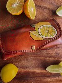 Image 1 of Leather Citrus Glasses Case