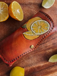 Image 3 of Leather Citrus Glasses Case