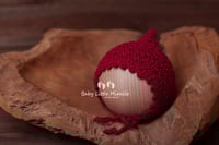 Image 3 of Elven bonnet hat mustard red claret eggplant