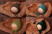 Image 1 of Elven bonnet hat khaki see light green green