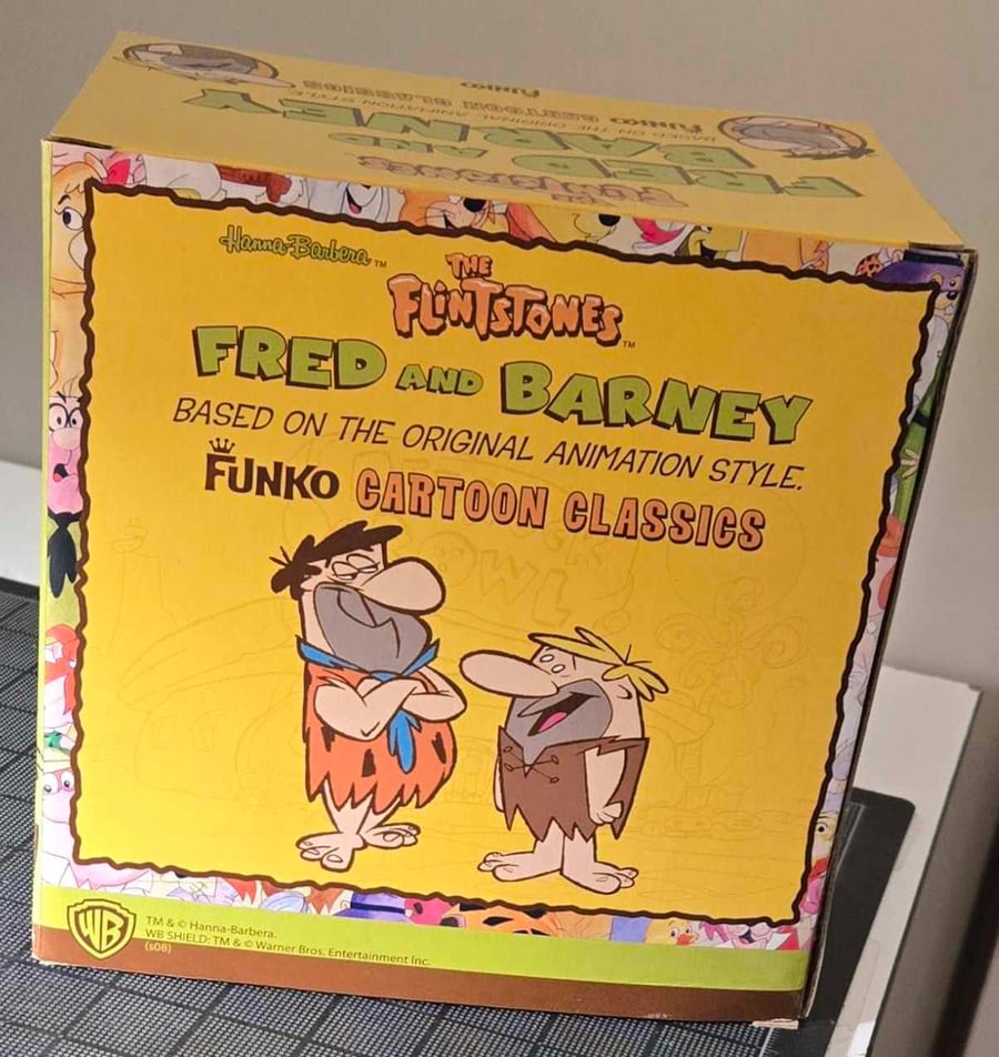 Image of FRED FLINTSTONE & BARNEY RUBBLE 2008 FUNKO SDCC VINYL FIGURES! DESIGNED BY PATRICK OWSLEY! RARE!!