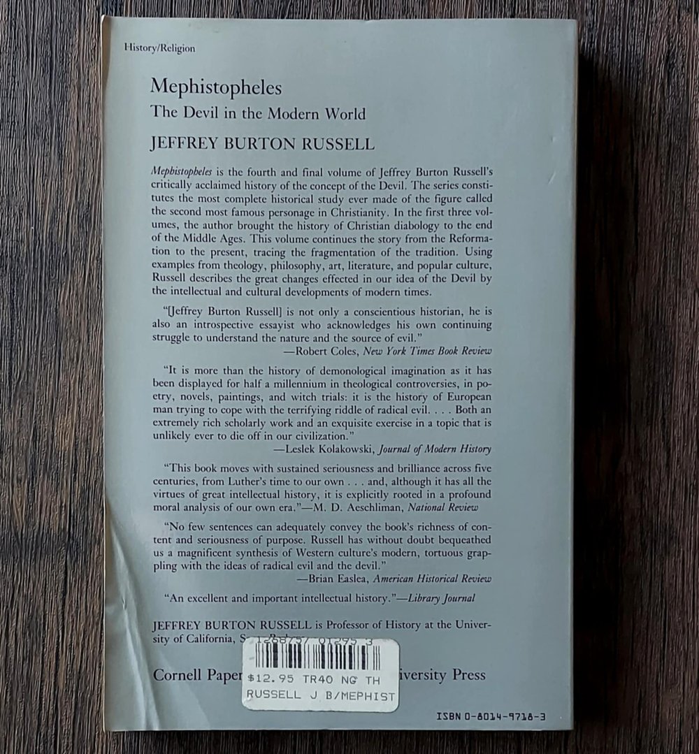 Mephistopheles: The Devil in the Modern World, by Jeffrey Burton Russell