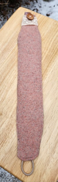 Image 2 of Children's Flannel Lined Wool Ear Warmer-pink