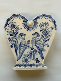 Image 4 of Romantic Heart vase- Love birds