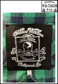 Image 3 of Marc Vachon Custom Green sleeveless Flannel shirt Size Small