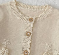 Image 3 of Cardigan Floral Embroidery Cream 