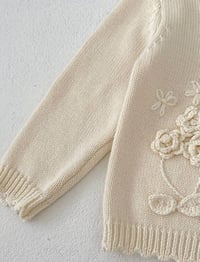 Image 4 of Cardigan Floral Embroidery Cream 