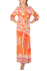 Seychelles Orange Palms Kaftan 