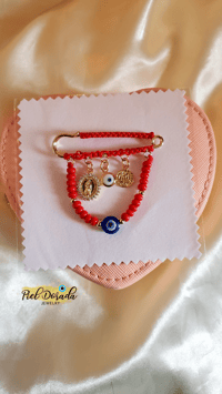 Image 1 of Pregnancy Protection Pin( Virgencita, Evil Eye, San Benito)