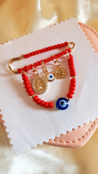 Image 2 of Pregnancy Protection Pin( Virgencita, Evil Eye, San Benito)