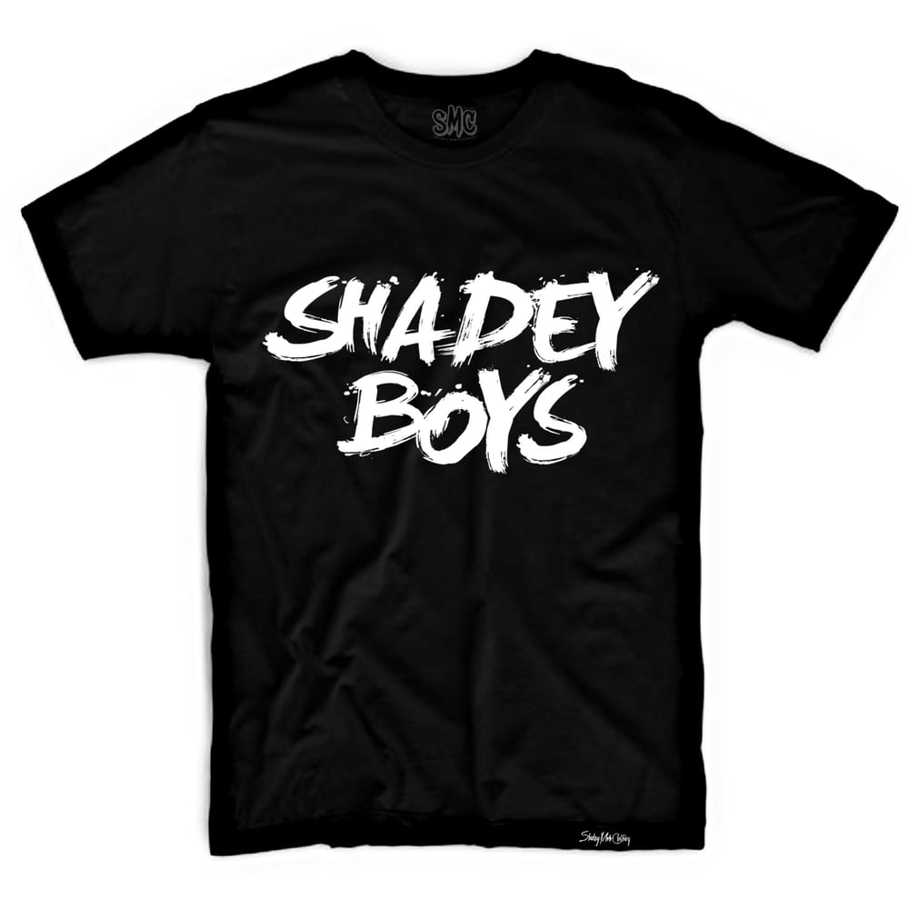 Image of Shadey Boys shirt (White/Black) PUFF Print