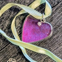 Image 2 of Valentine's heart necklace/Resin jewelry/Gift for her/Heart pendant/Resin necklace