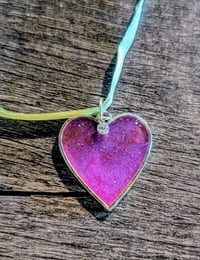 Image 3 of Valentine's heart necklace/Resin jewelry/Gift for her/Heart pendant/Resin necklace