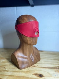 Image 1 of Bondage Leather blindfold - Red leather (prototype)