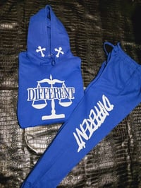 Image 1 of BLUE & WHITE "DIFFERENT" JOGGERSETS
