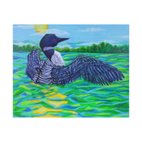 Image 1 of Loon painting print Matte Canvas, Stretched, 0.75" 16"x20"