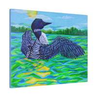 Image 2 of Loon painting print Matte Canvas, Stretched, 0.75" 16"x20"