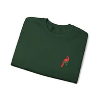 Image 2 of Christmas Cardinal Mistletoe Embroidered Sweatshirt