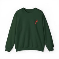 Image 3 of Christmas Cardinal Mistletoe Embroidered Sweatshirt