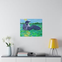 Image 4 of Loon painting print Matte Canvas, Stretched, 0.75" 16"x20"
