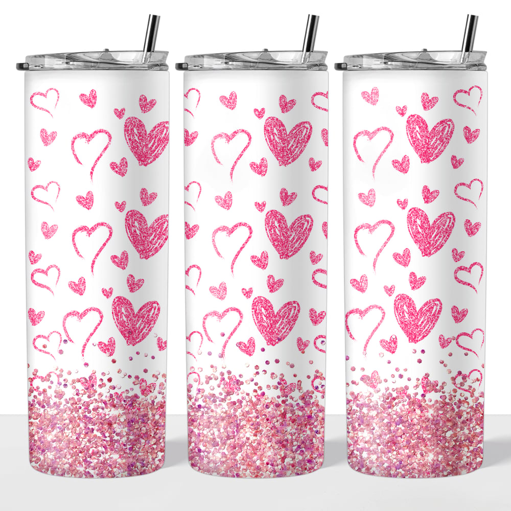 Image of Pink Valentine Hearts 20oz Tumbler💕