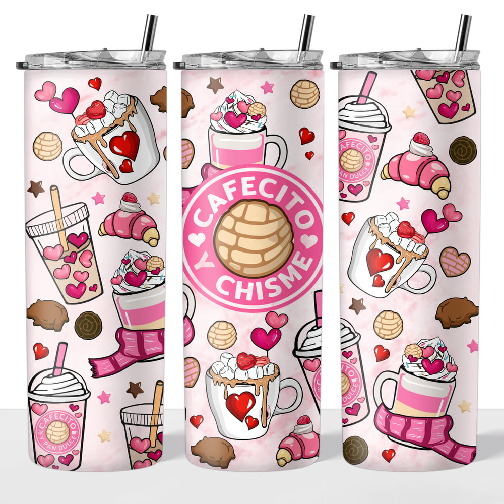 Image of Valentine Cafecito y Chisme 20oz Tumbler☕️💝