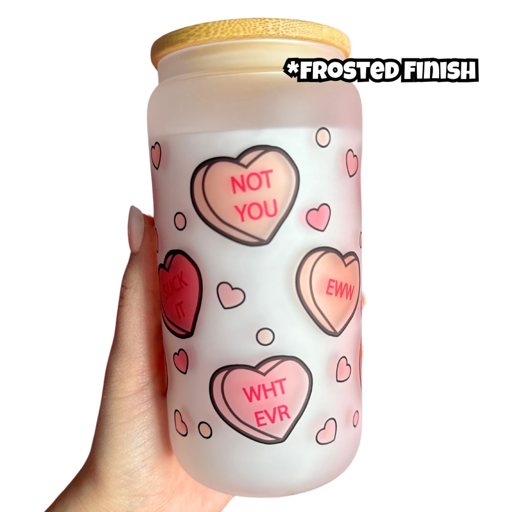 Image of Anti-Valentine Hearts 16oz Glass Cup