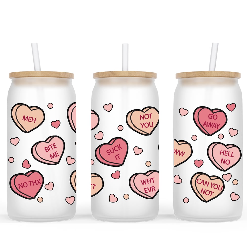 Image of Anti-Valentine Hearts 16oz Glass Cup