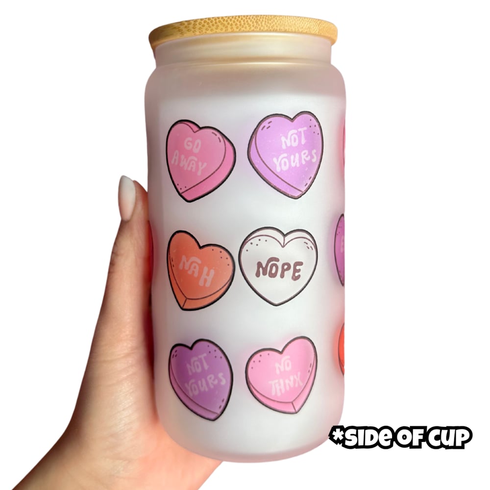 Image of Not Today Cupid 16oz Glass Cup💘