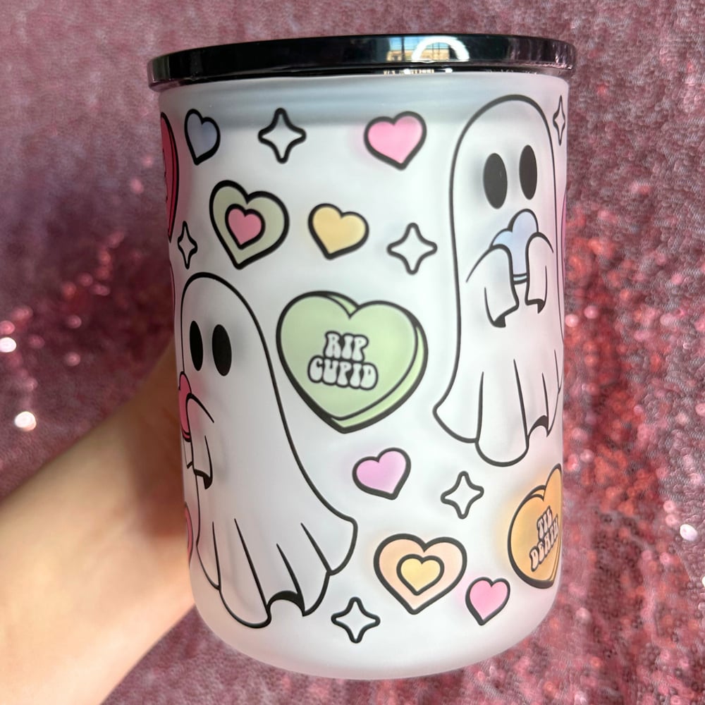 Image of Valentine Ghosts 17oz Glass Mug👻💝