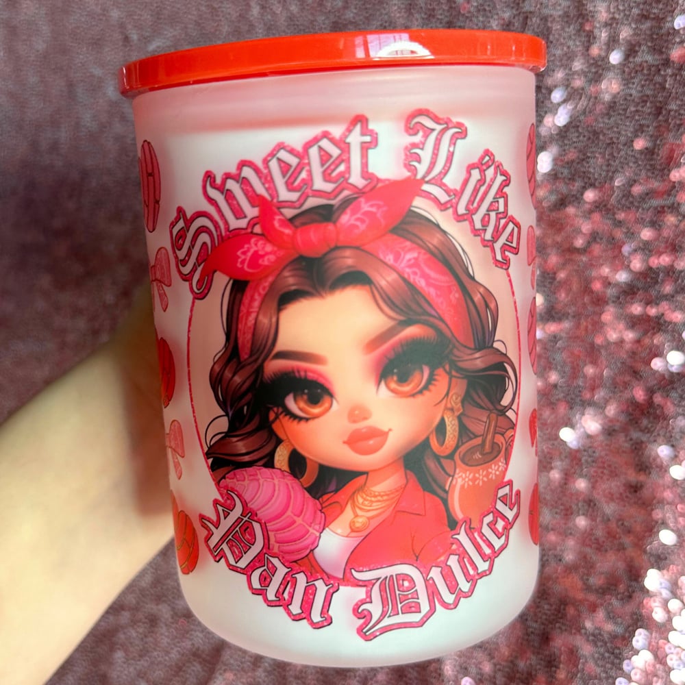 Image of Sweet Like Pan Dulce 17oz Glass Mug❤️💖