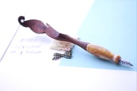 Image 1 of Wooden Feather Pen : Golden 