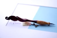 Image 2 of Wooden Feather Pen : Golden 