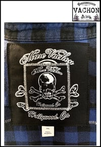 Image 3 of Marc Vachon Custom Blue HS sleeveless Flannel shirt Size 2X-Large