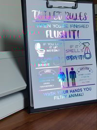 Image 1 of Toilet Rules Print