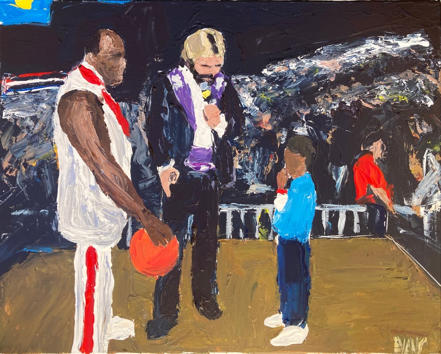 Image of The basketball incident original on canvas