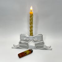 Image 2 of Bow (Crush) Candlestick holder  ~ Meringue 