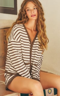 Image 1 of Cocoa stripe cardi