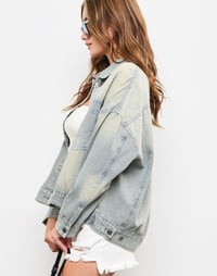 Image 2 of Sandblasted stripe denim jacket