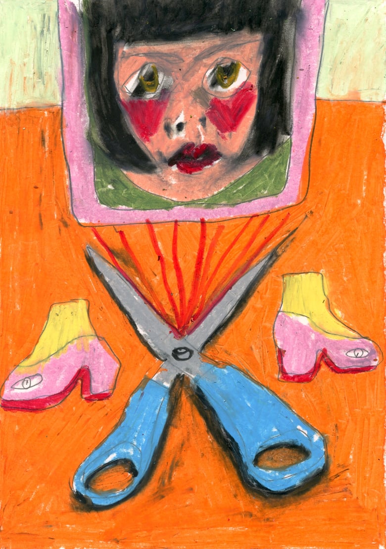 Image of scissor and little shoes