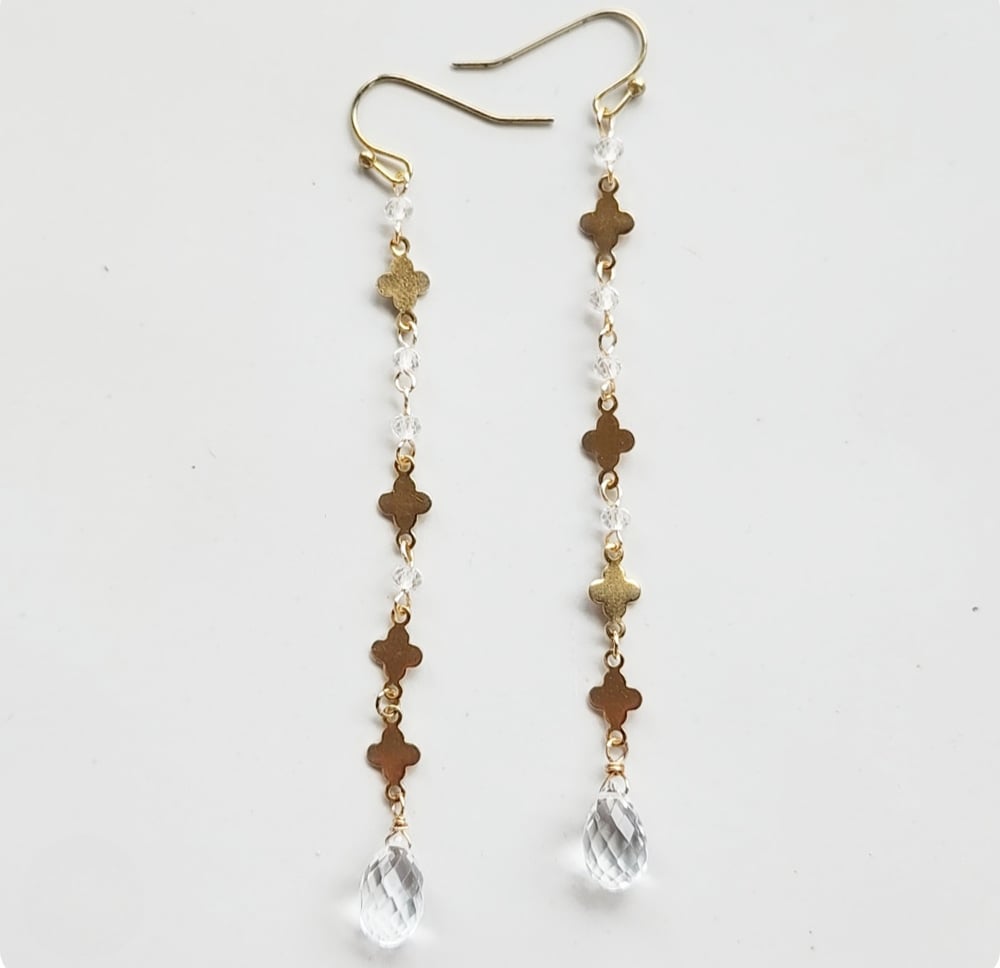 Image of Clover + Quartz Earrings