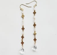 Image 1 of Clover + Quartz Earrings