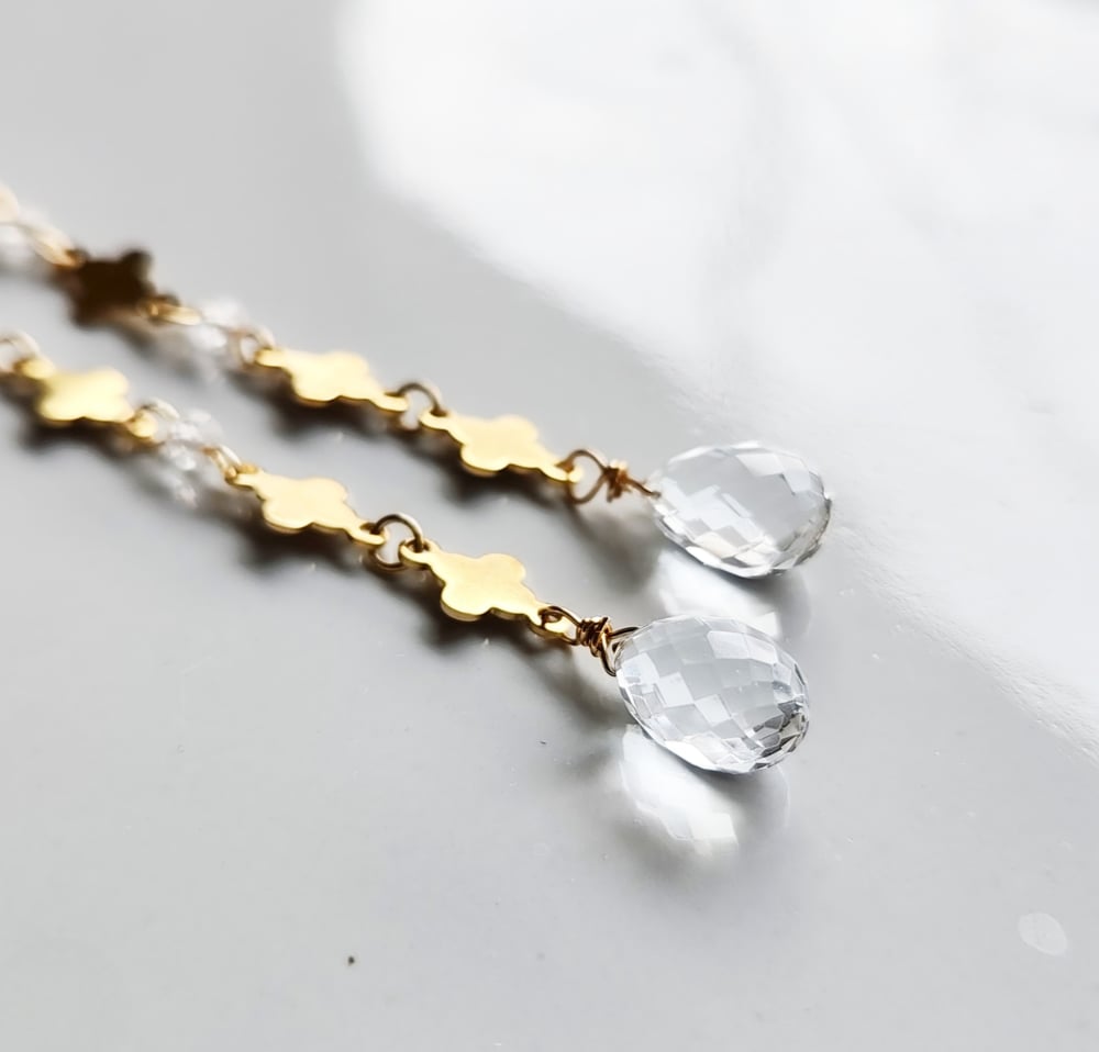 Image of Clover + Quartz Earrings