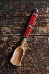 Image 1 of Large chip carved cherry eating spoon