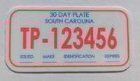 Image 4 of South Carolina Temp Tag Sticker (ON SALE $4!)