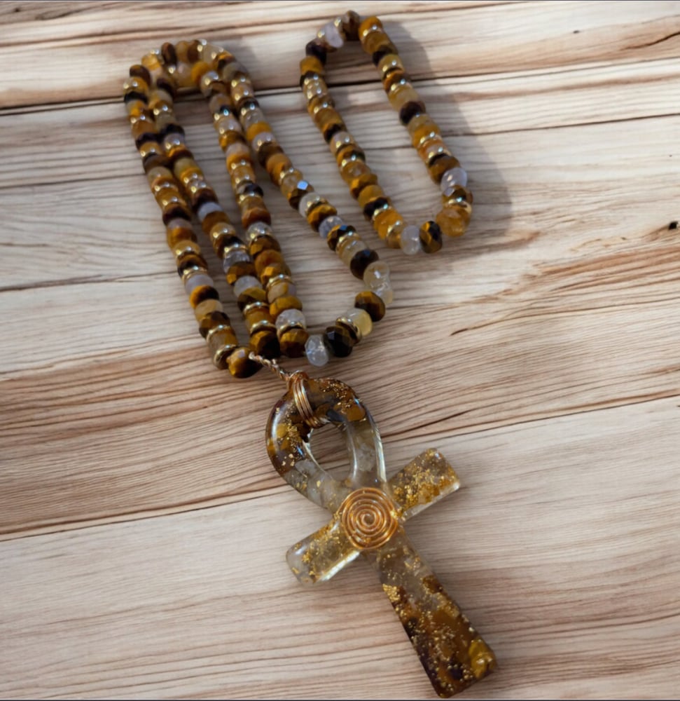 Image of Tiger Eye/Citrine Necklace & Bracelet Set