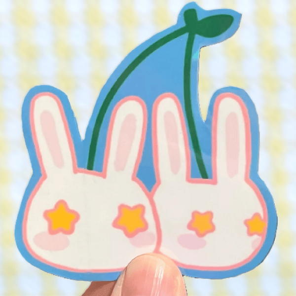 image of bunny cherry sticker